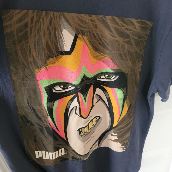 Puma/wwe ultimate warrior t-shirt navy blue xl - Picture 2 of 3